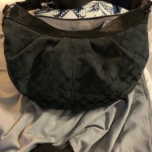 Coach large black shoulder bag